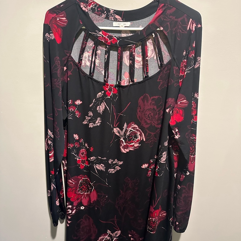 Maurices Black and Red Floral Dress